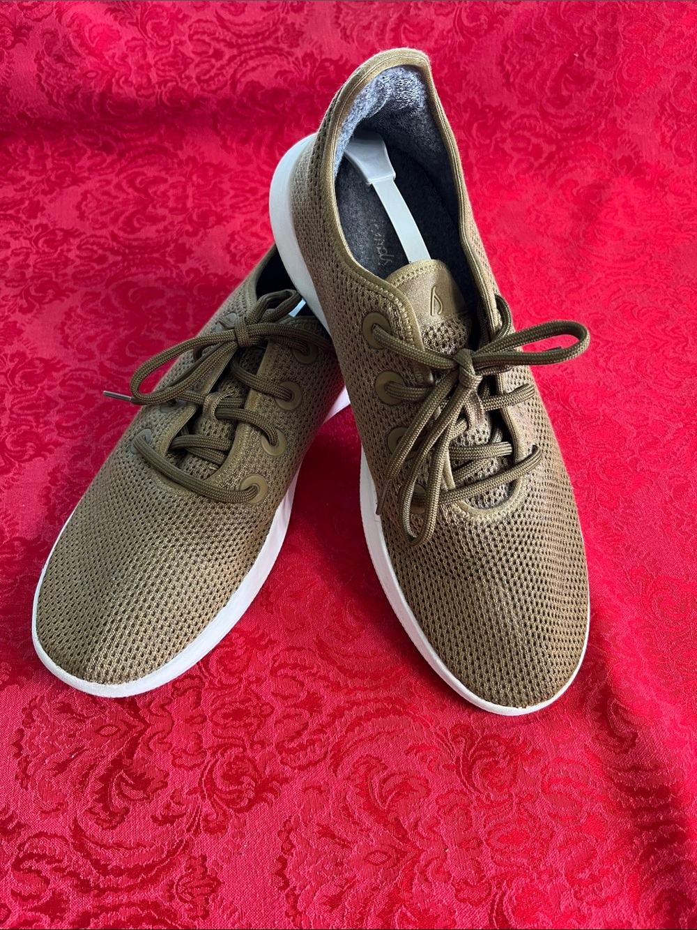 Allbirds Tree Runners Men's 12 Olive Brown Knit Walking Running Sneakers
